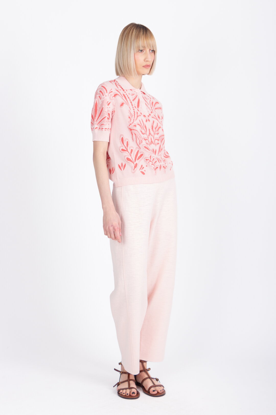 Jacquard Pullover, Urban Botanic Pattern