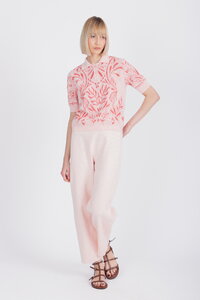 Jacquard Pullover, Urban Botanic Pattern