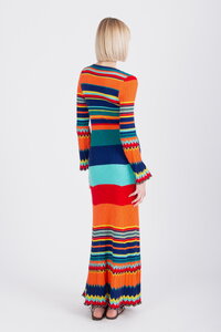 Long Ribbed Dress, Stripe Pattern
