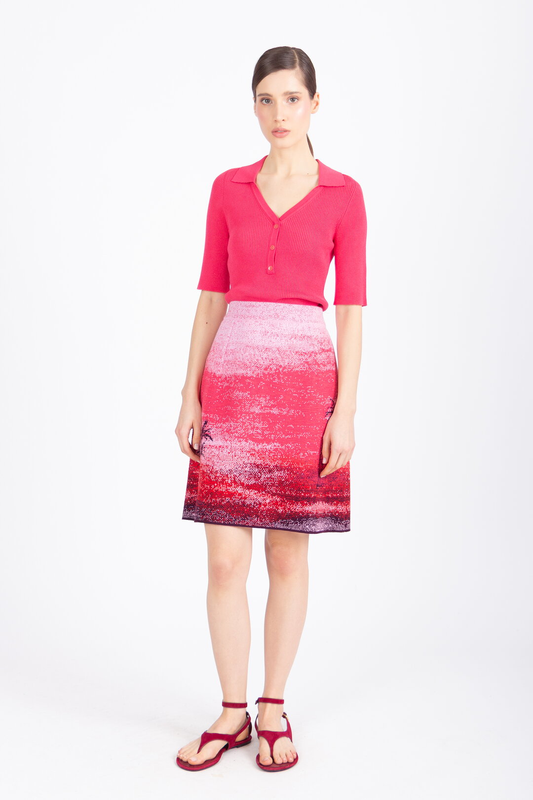 Jacquard Skirt, Urban Sun Pattern