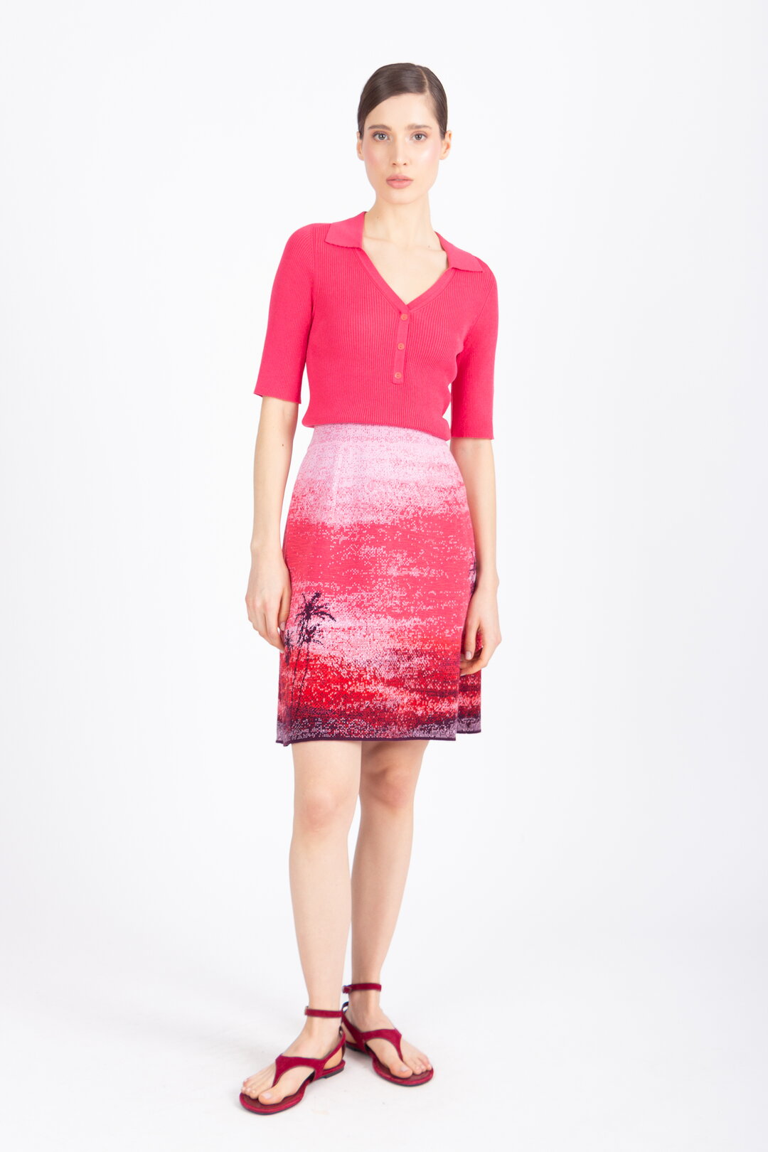 Jacquard Skirt, Urban Sun Pattern