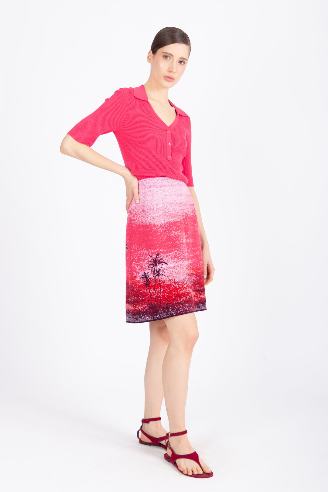 Jacquard Skirt, Urban Sun Pattern