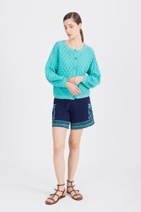 Jacquard-Shorts, Urban Botanic Motiv
