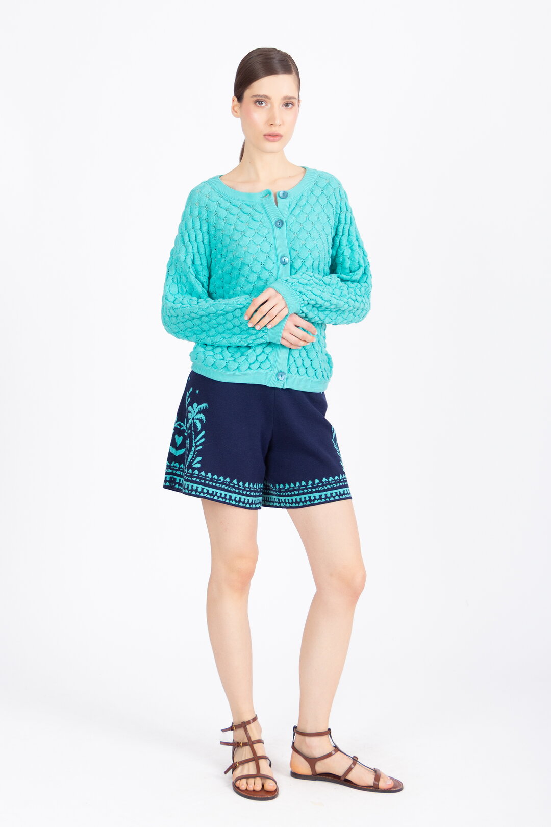 Jacquard-Shorts, Urban Botanic Motiv