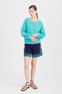 Jacquard-Shorts, Urban Botanic Motiv