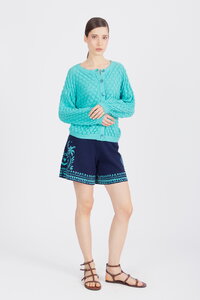 Jacquard-Shorts, Urban Botanic Motiv
