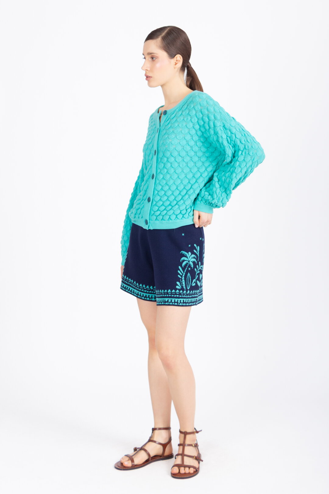 Jacquard-Shorts, Urban Botanic Motiv