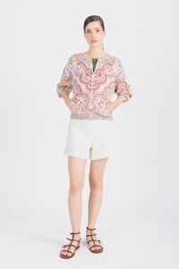 Batwing Sleeves Jacket, Ornament Pattern