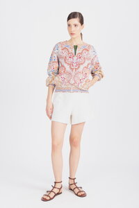 Batwing Sleeves Jacket, Ornament Pattern