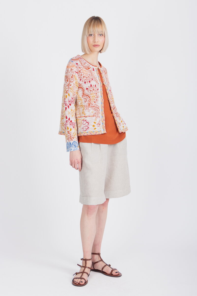 Jacquard Cardigan, Ornament Pattern