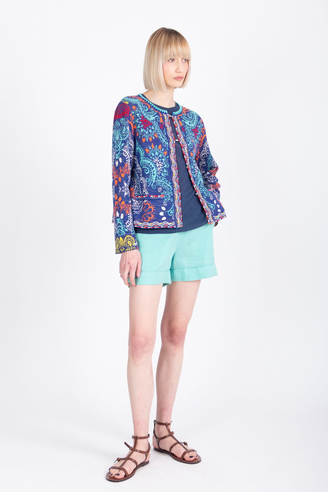 Jacquard Cardigan, Ornament Pattern