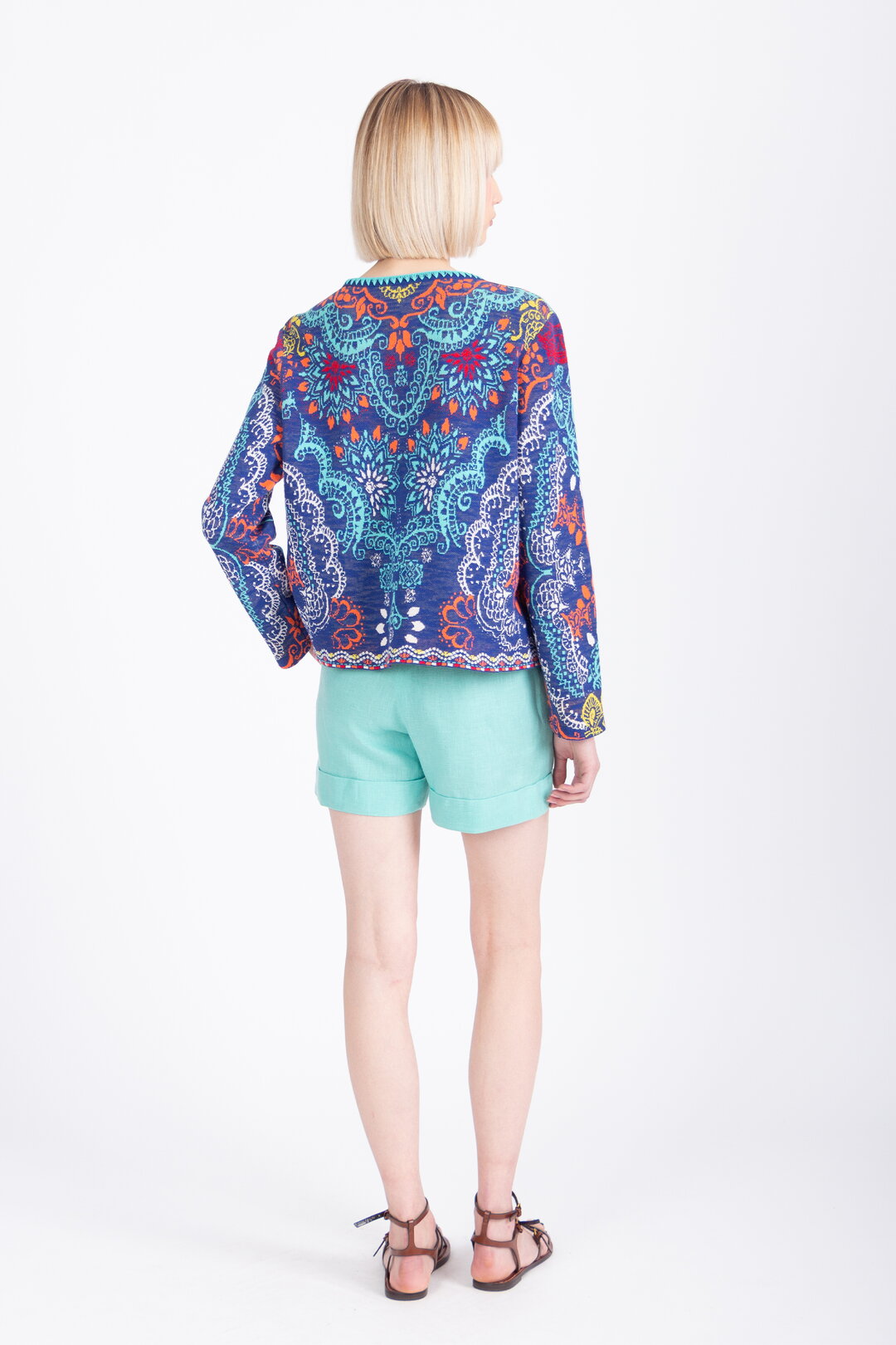 Jacquard Cardigan, Ornament Pattern