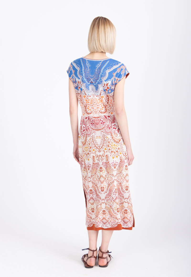 ワンピース Floral Pattern Rayon Jacquard Dress Jacquard Dress, Ornament Pattern - WhiteCoffee - Dresses and