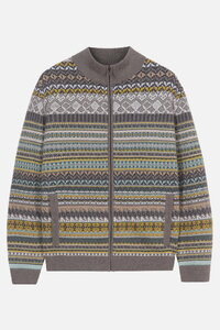Fair-Isle-Herrenjacke mit Reißverschluss