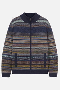 Fair-Isle-Herrenjacke mit Reißverschluss