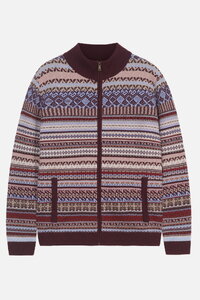 Fair-Isle-Herrenjacke mit Reißverschluss