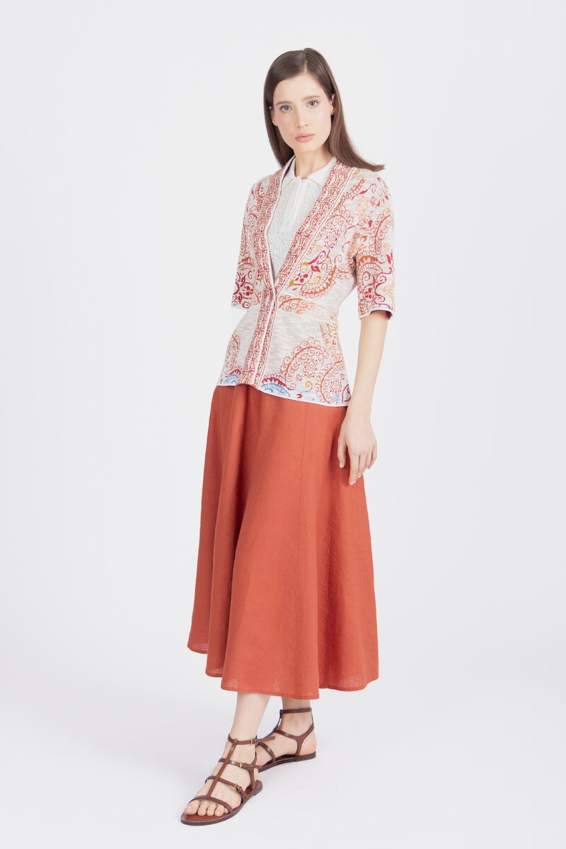 Cardigan V-Neck, Ornament Pattern