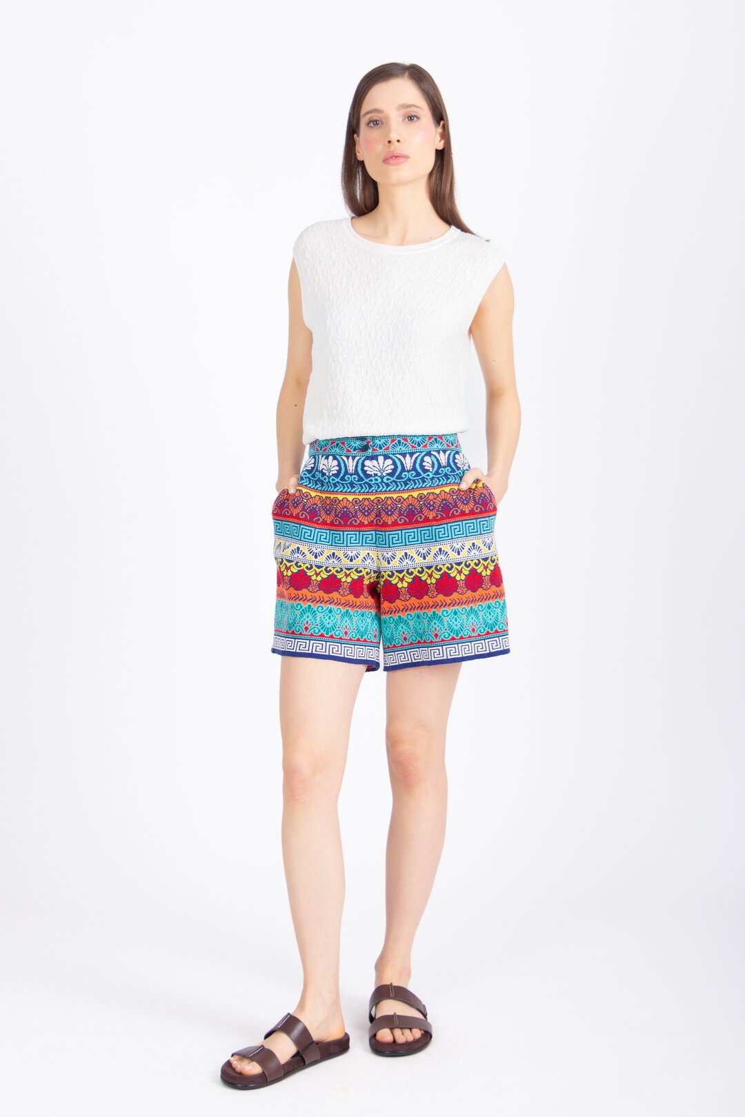 Jacquard Shorts, Mediterranean Pattern