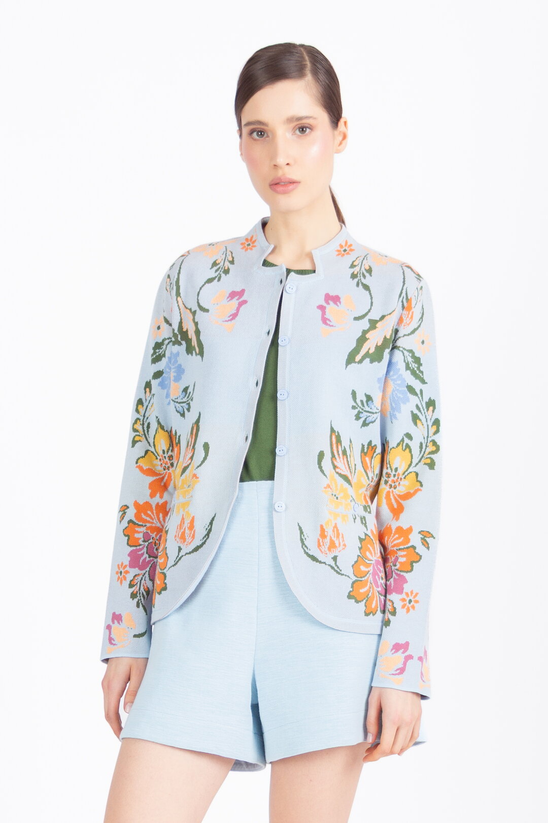 Jacke mit Knöpfen, Floralmuster