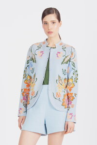 Jacke mit Knöpfen, Floralmuster