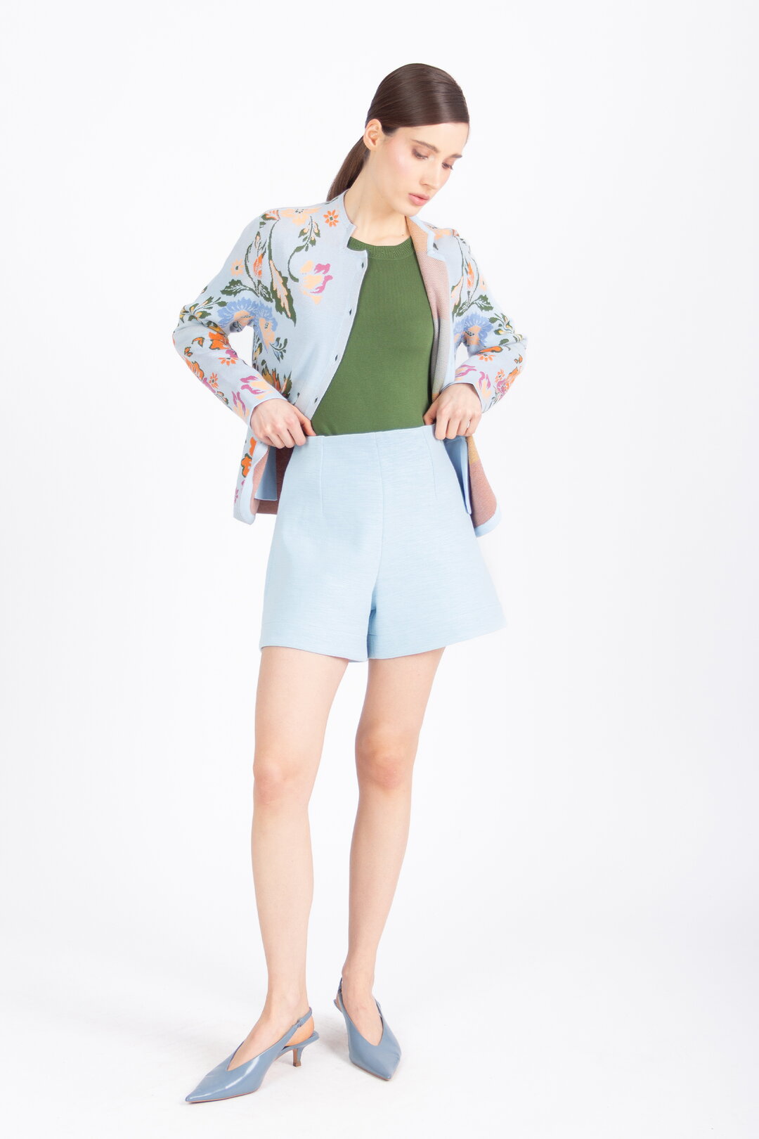 Jacke mit Knöpfen, Floralmuster