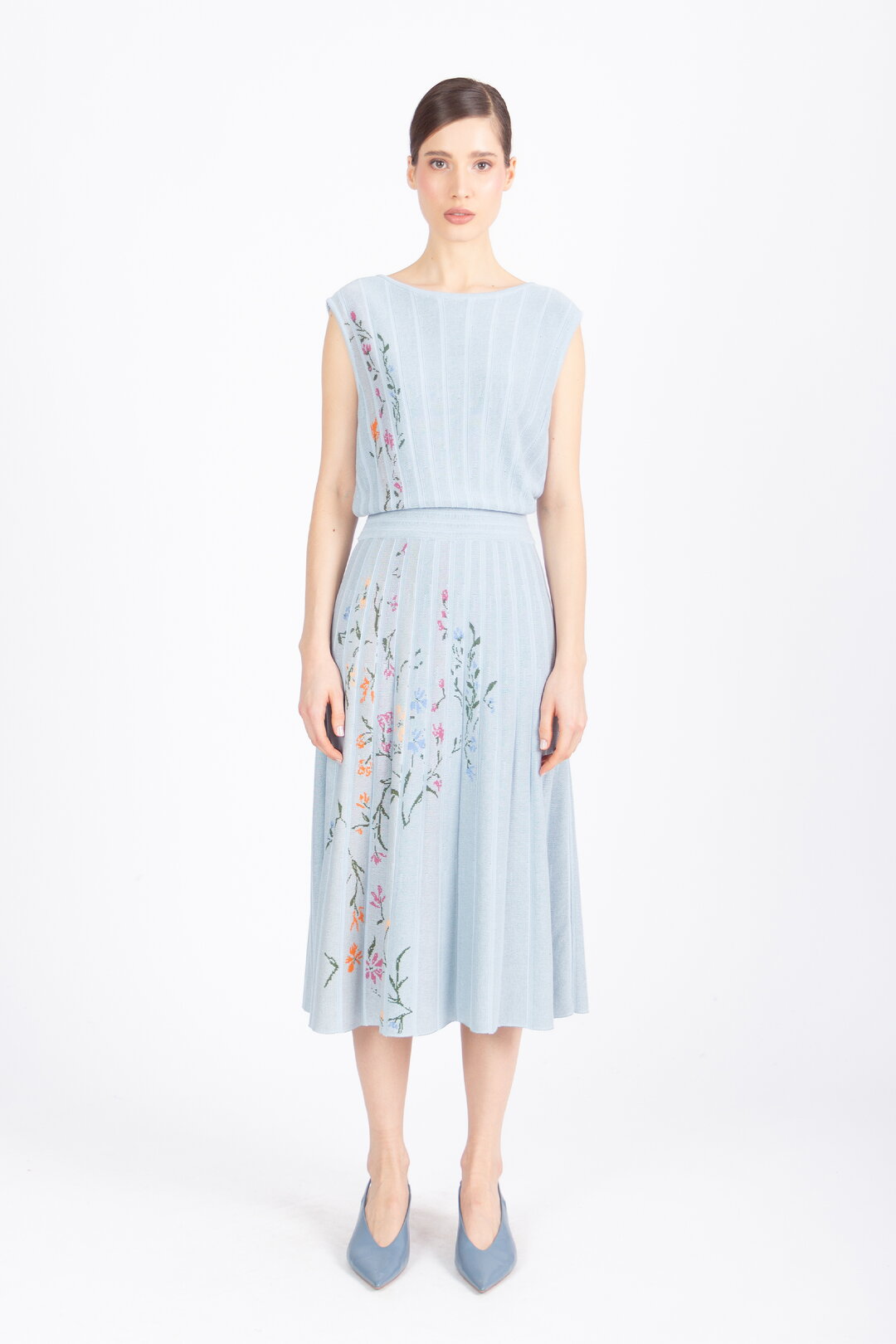 Sleeveless Dress, Floral Pattern