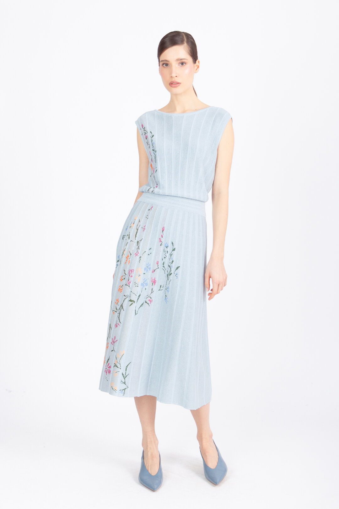 Sleeveless Dress, Floral Pattern