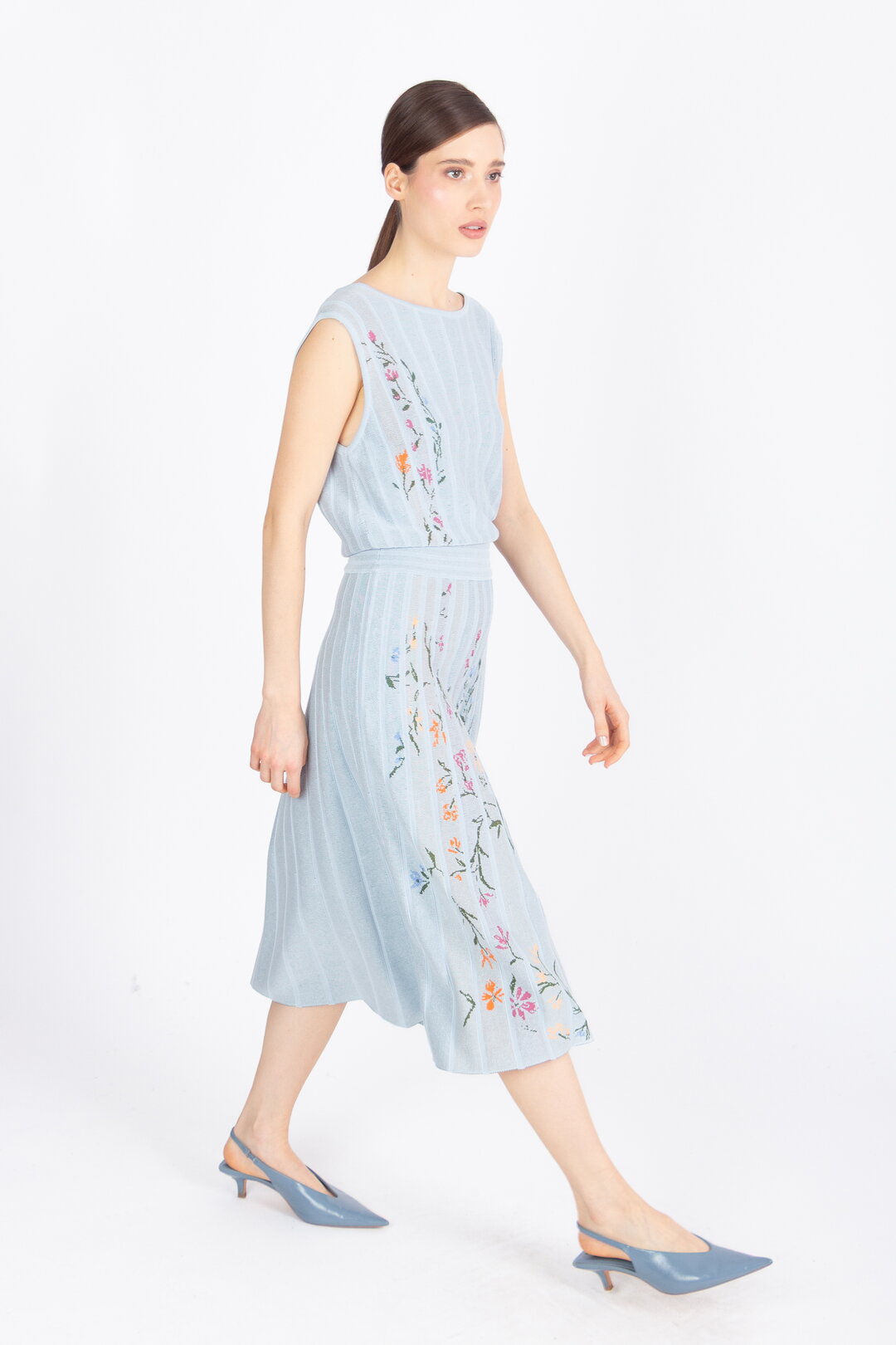 Sleeveless Dress, Floral Pattern