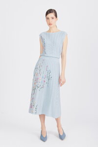 Sleeveless Dress, Floral Pattern