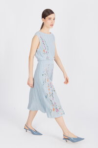 Sleeveless Dress, Floral Pattern