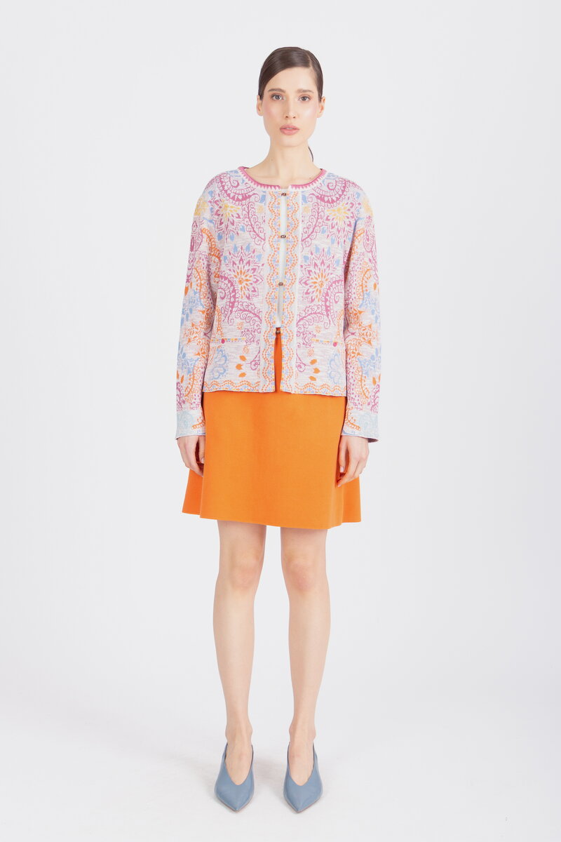 Jacquard Cardigan, Ornament Pattern