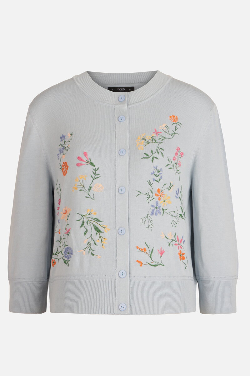 Embroidered Cardigan, Floral Pattern