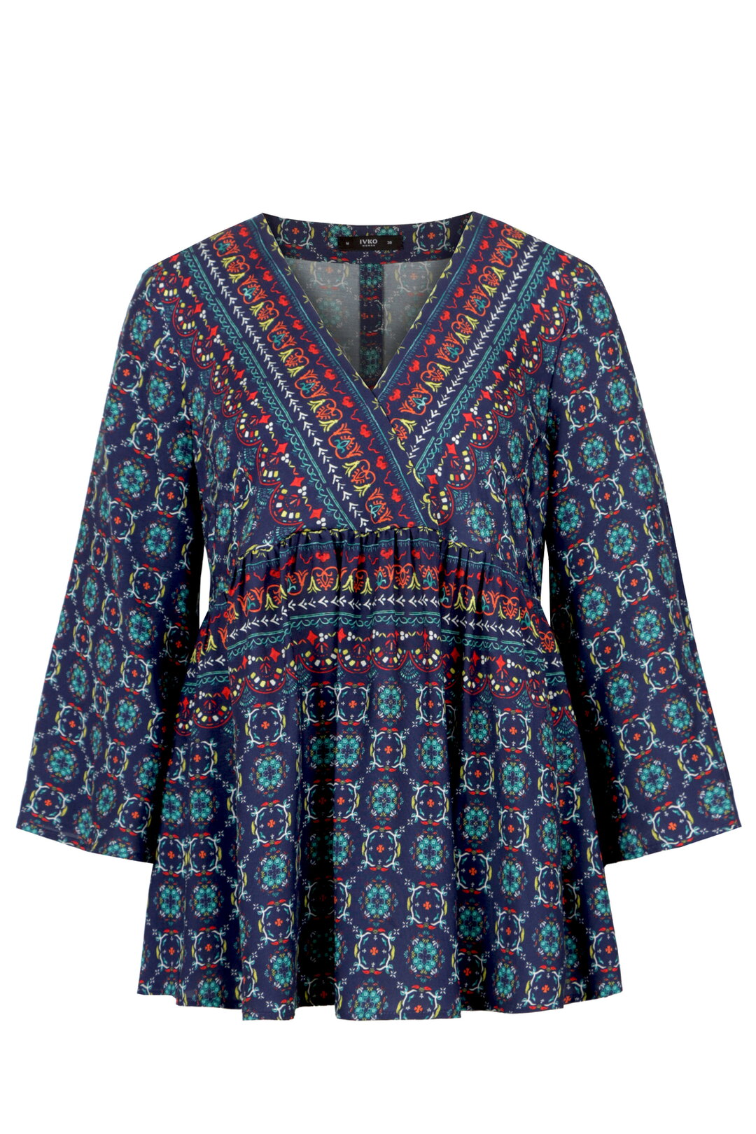Blouse V-Neck, Mediterranean Pattern