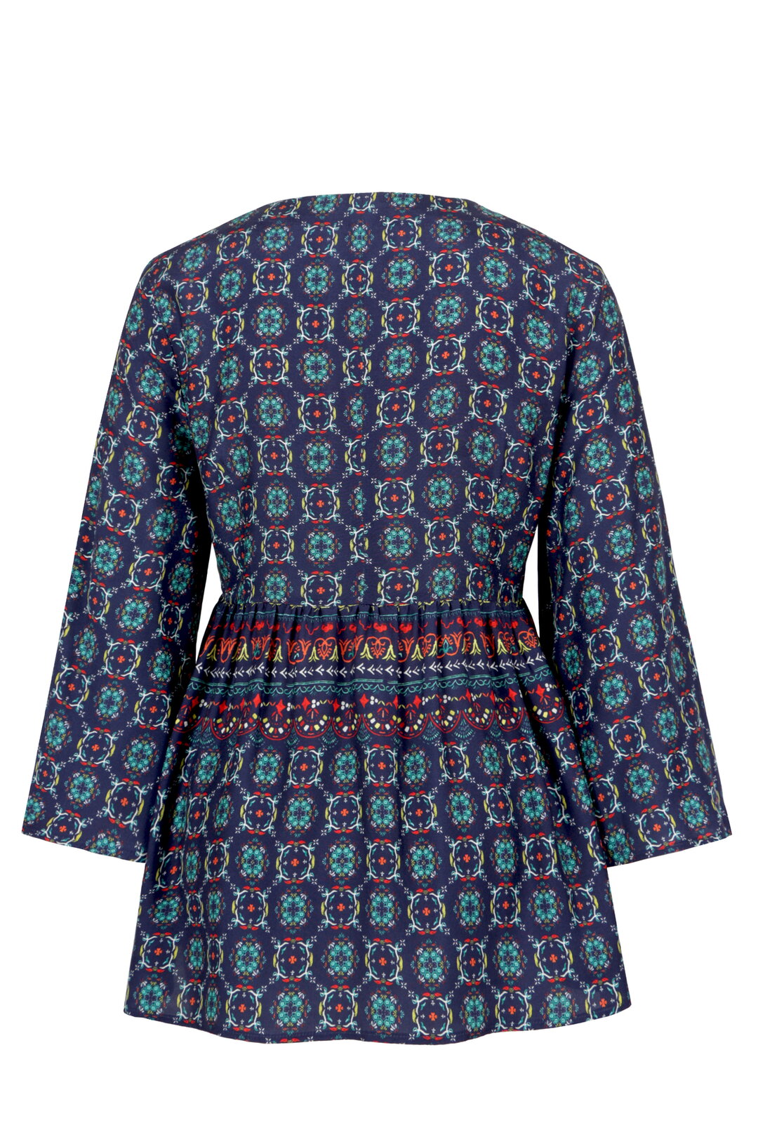 Blouse V-Neck, Mediterranean Pattern