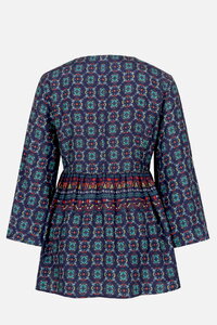 Blouse V-Neck, Mediterranean Pattern