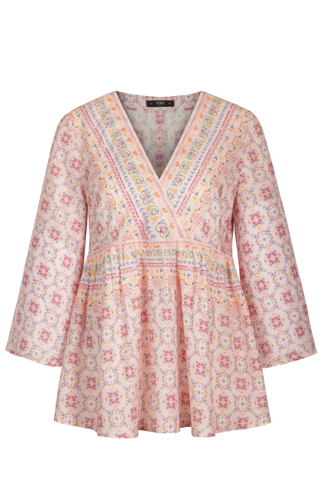 Blouse V-Neck, Mediterranean Pattern