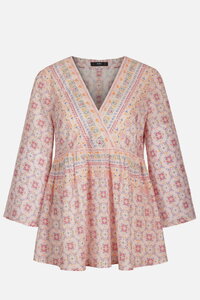 Blouse V-Neck, Mediterranean Pattern