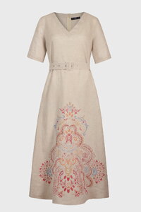 Lanena Haljina sa Vezom, Ornament Motiv