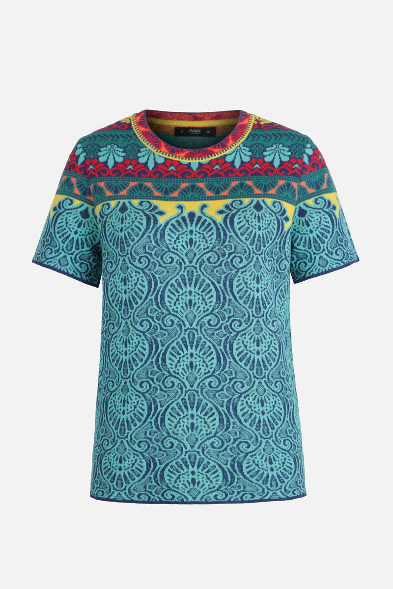 Jacquard Pullover, Mediterranean Pattern