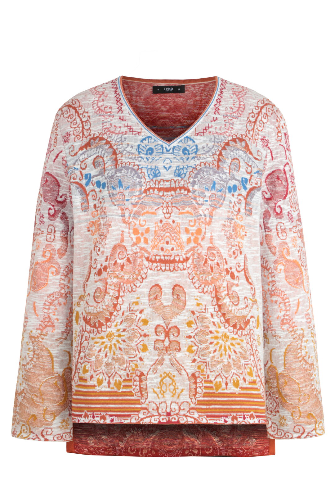 Pullover V-Neck, Ornament Pattern