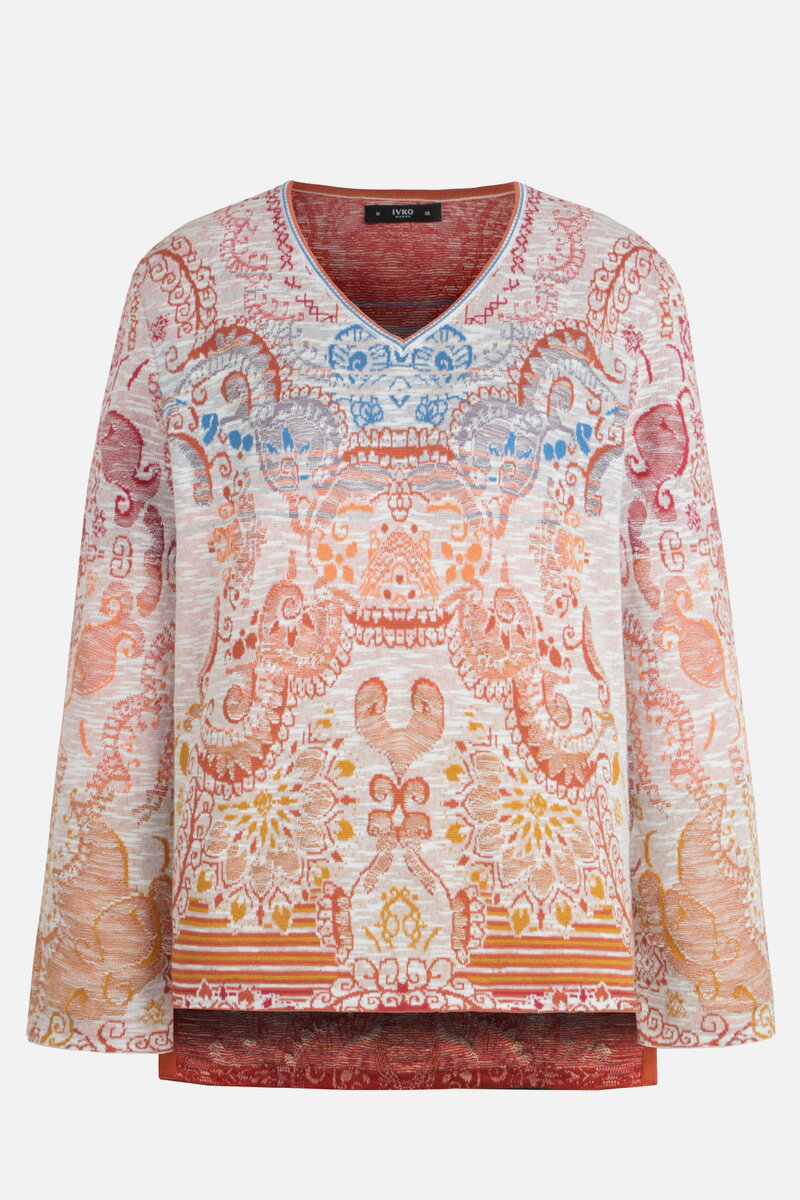 Pullover V-Neck, Ornament Pattern