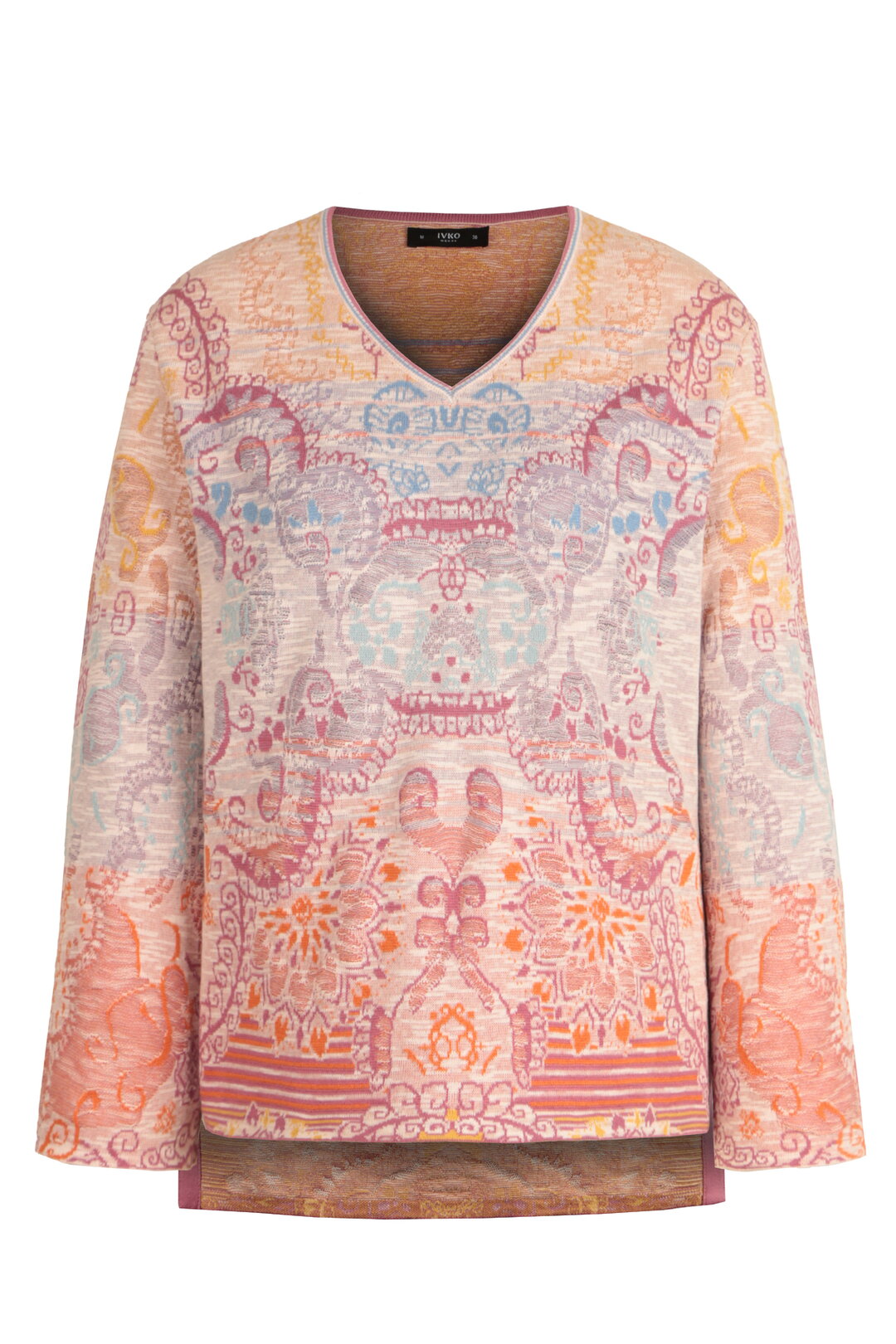 Pullover V-Neck, Ornament Pattern