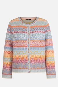 Jacquard Cardigan, Mediterranean Pattern