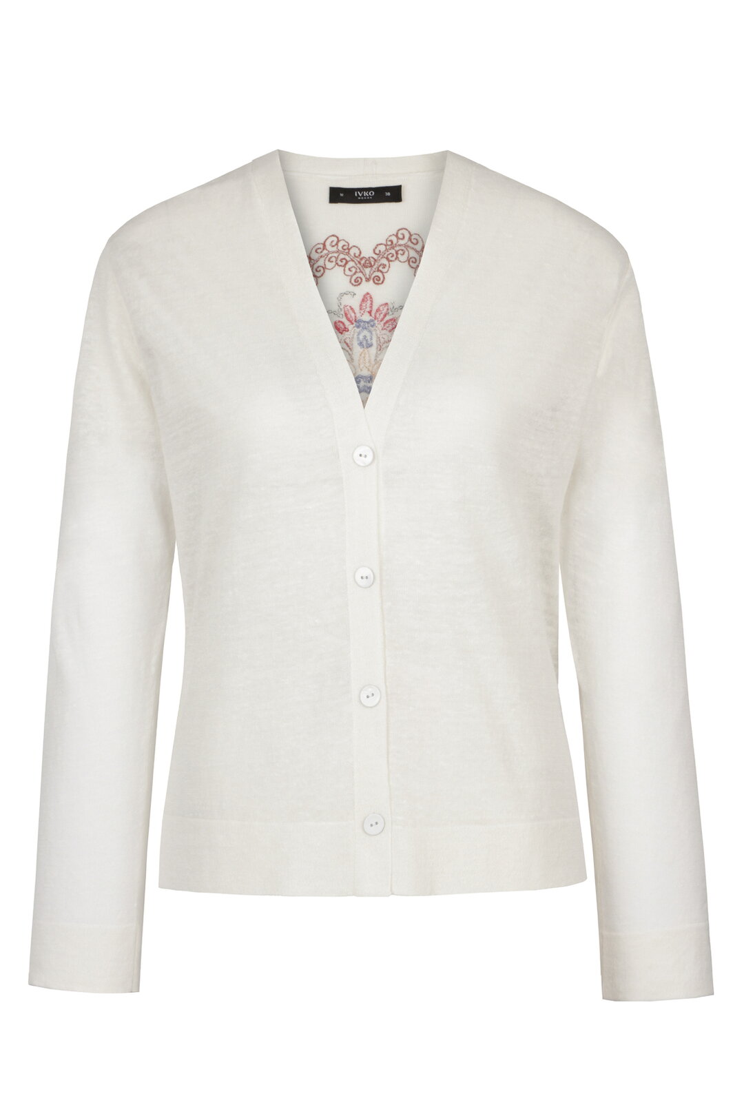 Cardigan with Embroidery, Ornament Pattern