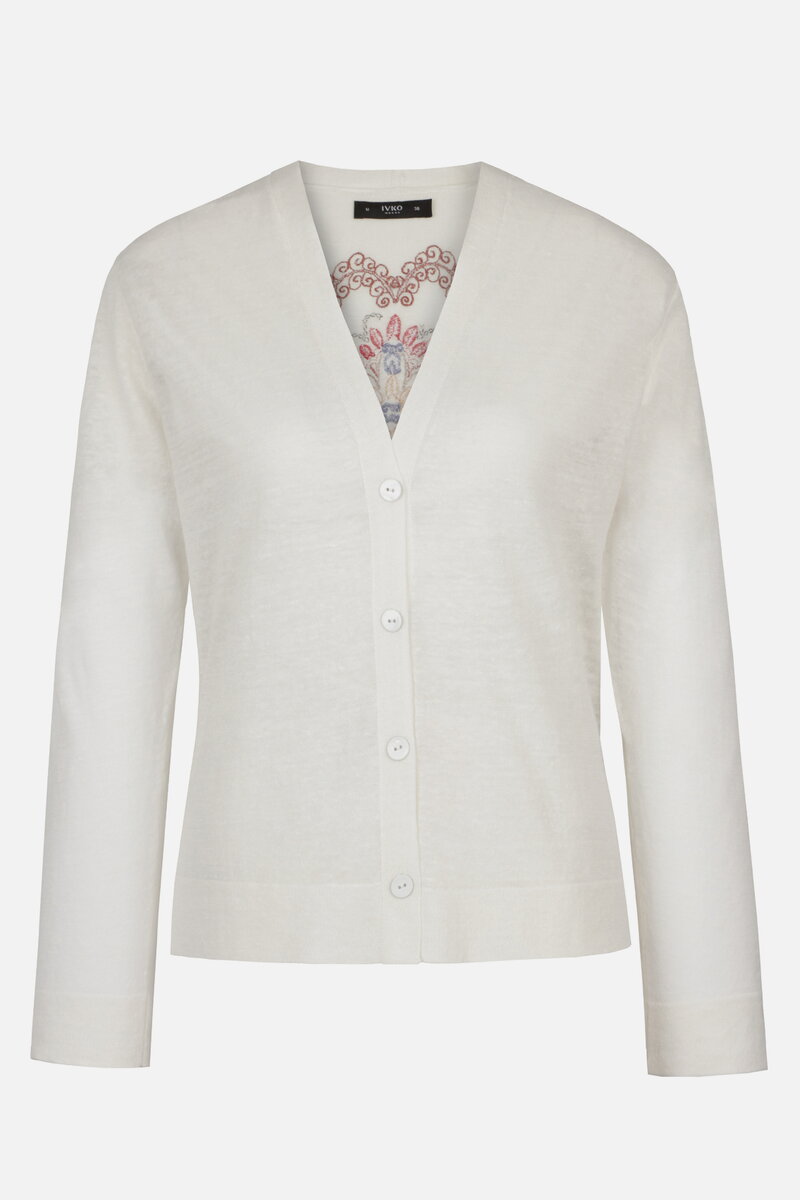 Cardigan with Embroidery, Ornament Pattern