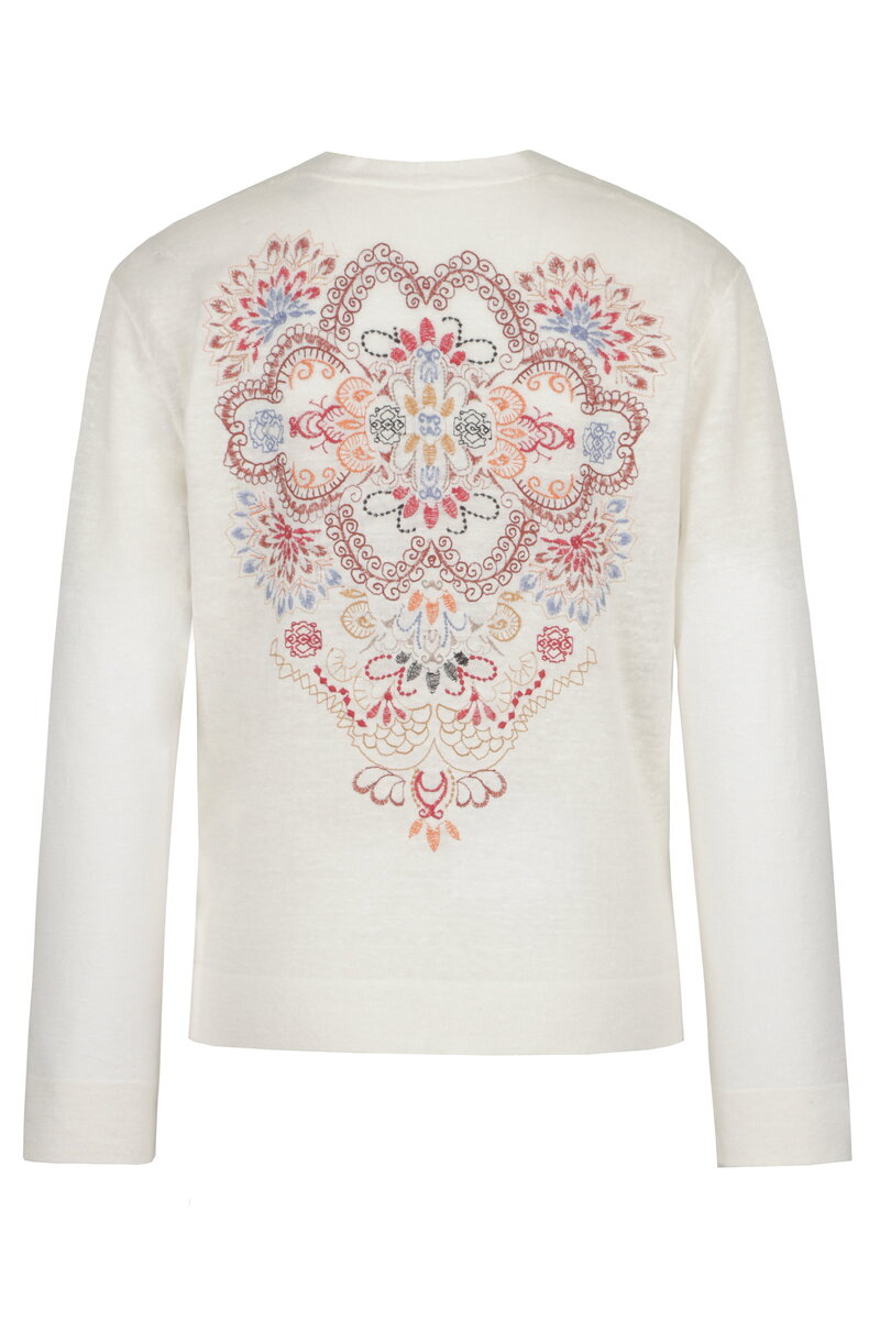 Cardigan with Embroidery, Ornament Pattern