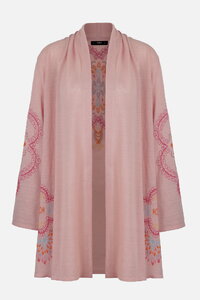 Long Cardigan With Embroidery, Ornament Pattern