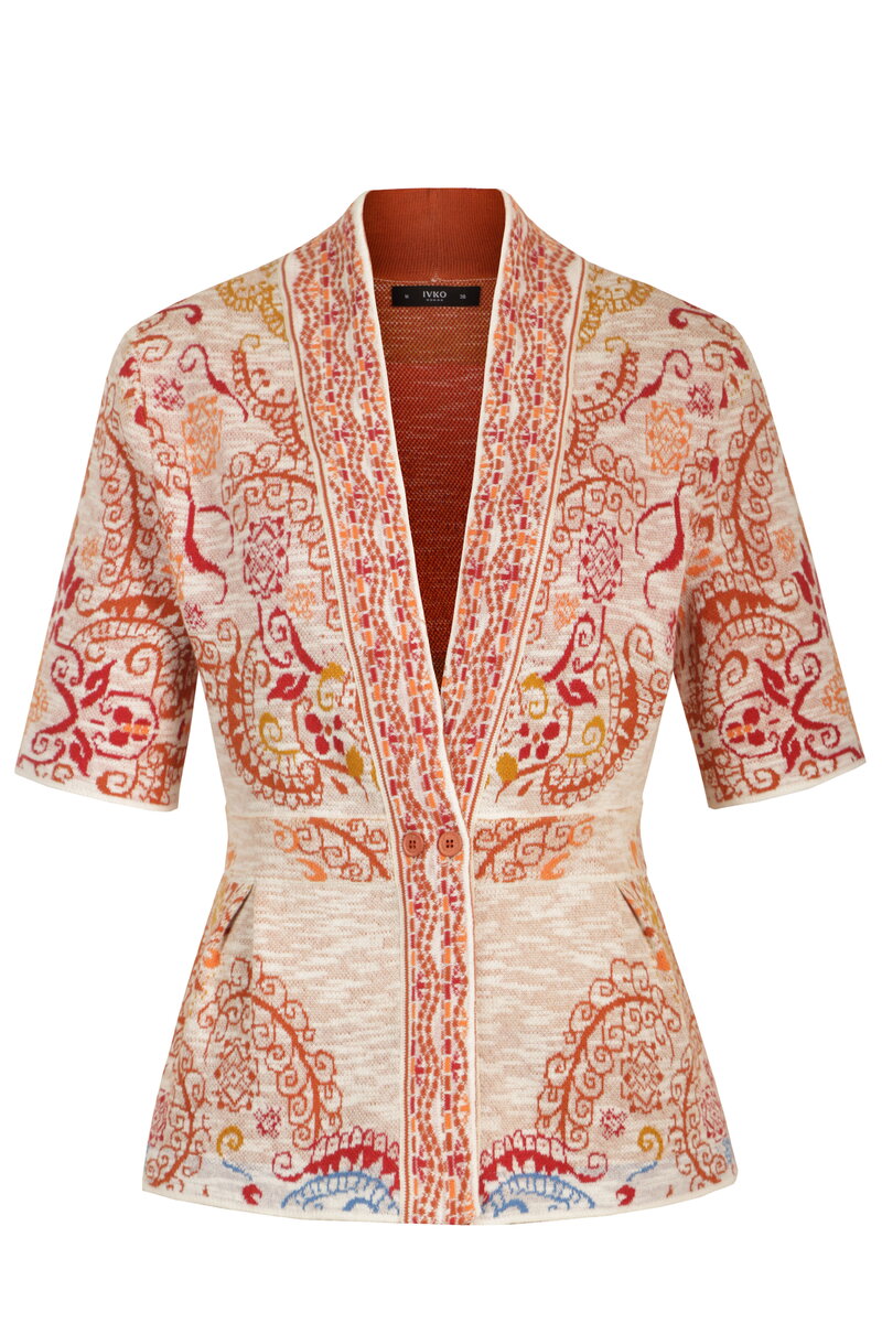 Cardigan V-Neck, Ornament Pattern