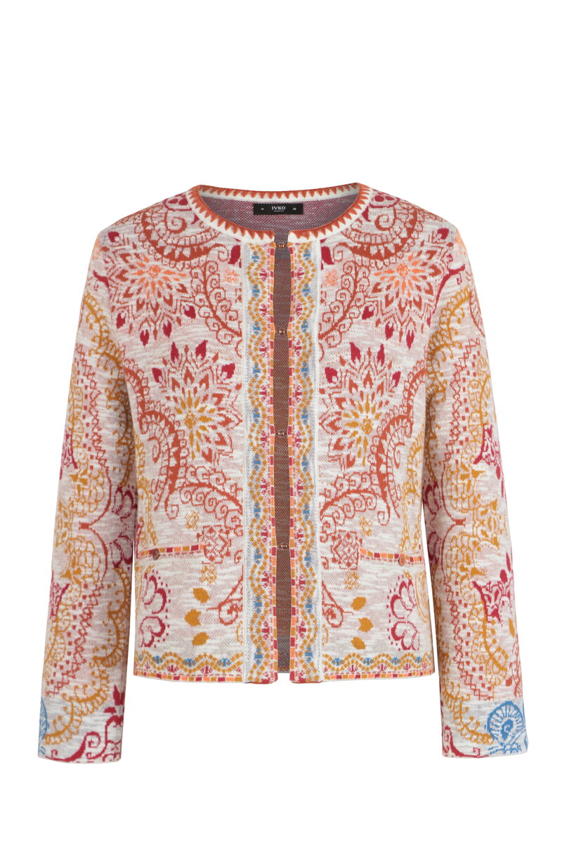 Jacquard Cardigan, Ornament Pattern