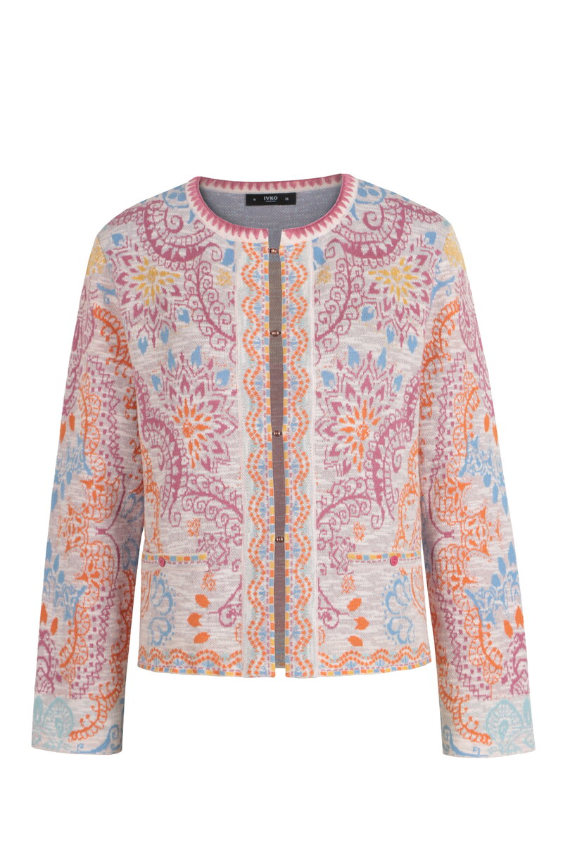 Jacquard Cardigan, Ornament Pattern